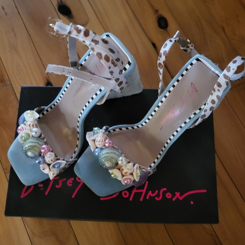 Betsey Johnson embellished seashell sandals